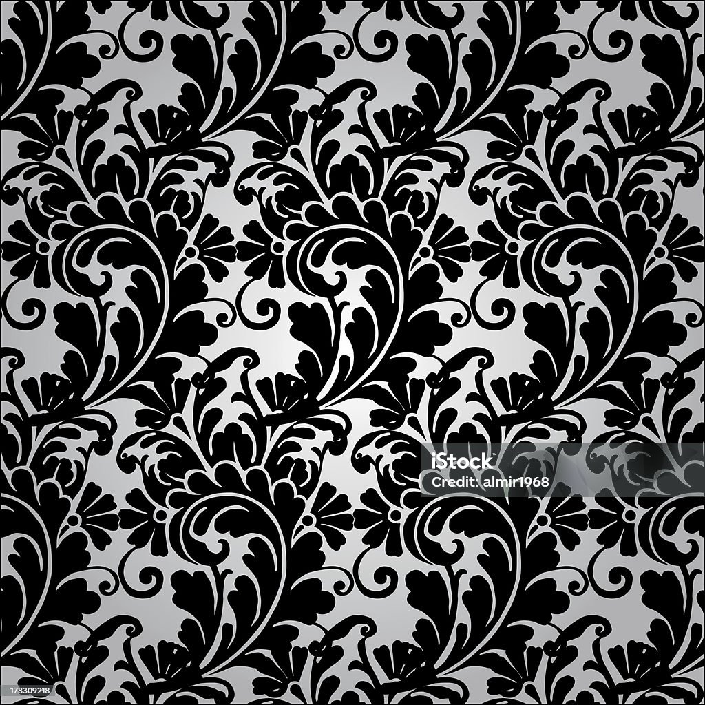 Padrão de Papel de parede floral Damascena - Royalty-free Acabado Foto de stock