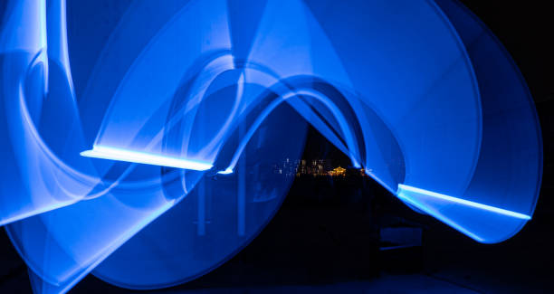 istock Rooftop Long Exposure: Painting with Blue Light Waves 1783092929