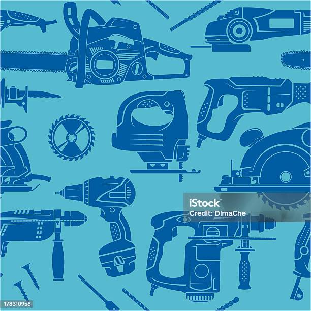Electric Working Tools Seamless Background Stock Illustration ...