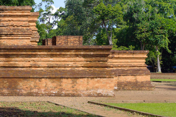 Part of muaro jambi temple building in province of jambi, Indonesia stock photo