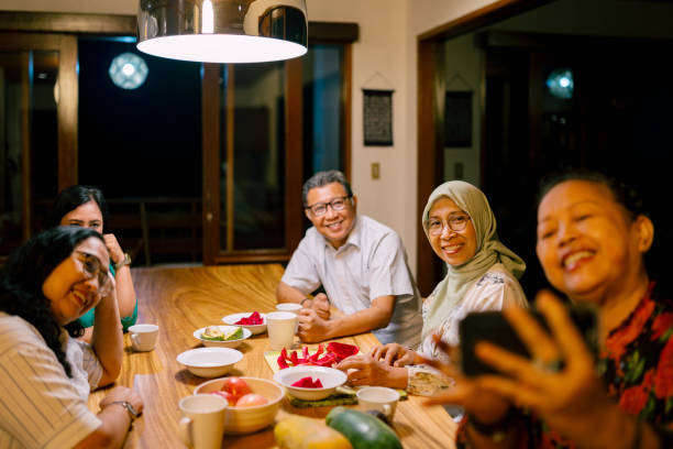 istock Group of Happy  Mature People Taking Selfie Together 1783175834
