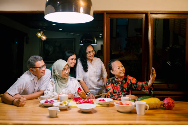 istock Group of Happy  Mature People Taking Selfie Together 1783176987