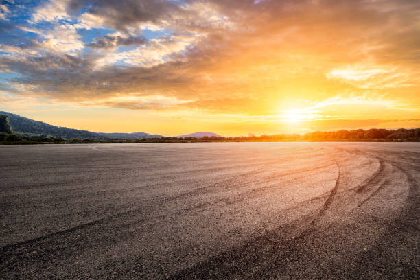 Asphalt road and mountain nature scenery