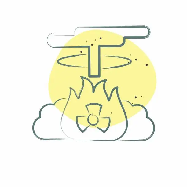 Vector illustration of Icon Nuclear Blast. related to Nuclear symbol. Color Spot Style. simple design editable. simple illustration