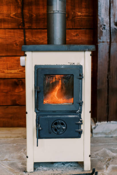 istock Burning fire in a solid fuel boiler in the house 1783209309