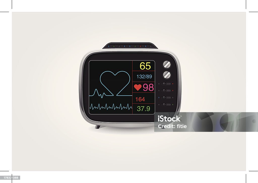 ECG de contrôle - clipart vectoriel de Unité de soins intensifs libre de droits