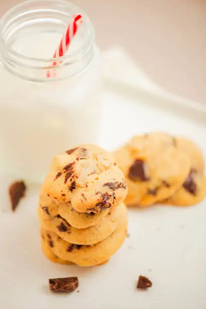 Fresh baked delicious Dark Chocolate and Walnut Cookies