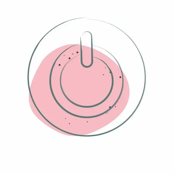 Vector illustration of Icon Power Button. related to Air Conditioning symbol. Color Spot Style. simple design editable. simple illustration