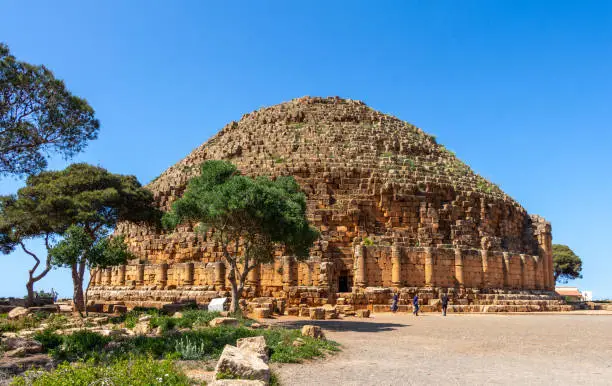 Photo of The Royal Mausoleum of Mauretania, a funerary monument located on the road between Cherchell and Algiers, in Tipaza, Tipasa Province, Algeria
