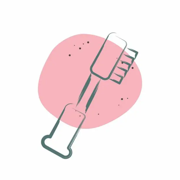 Vector illustration of Icon Toothbrush. related to Bathroom symbol. Color Spot Style. simple design editable. simple illustration