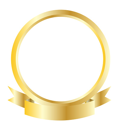 golden circle with ribbon png transparent