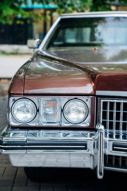 istock Headlight of a brown retro car. 1783253940