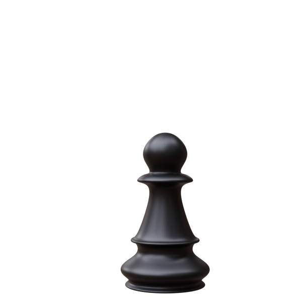 istock Black chess pawn isolated on white transparent background. Business strategy concept 1783263540