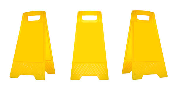 istock Mock up yellow warning sign isolated on white background with clipping path 1783272142