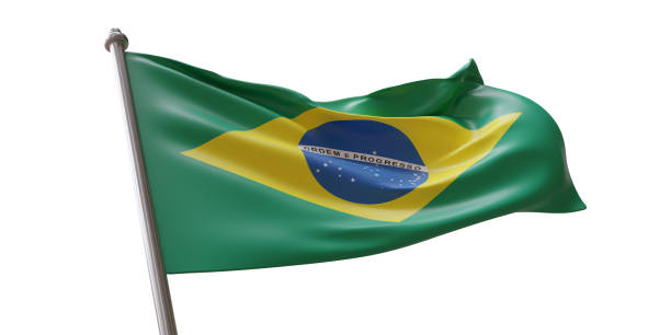 istock Brazil flag waving isolated on white transparent background 1783278235