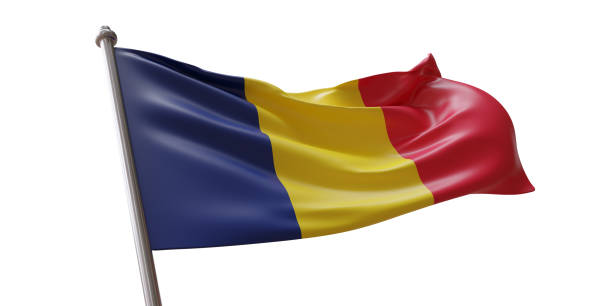 istock Chad flag waving isolated on white transparent background 1783278767