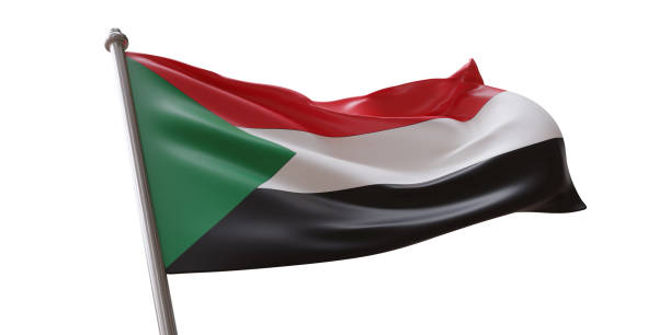 istock Sudan flag waving isolated on white transparent background 1783282153