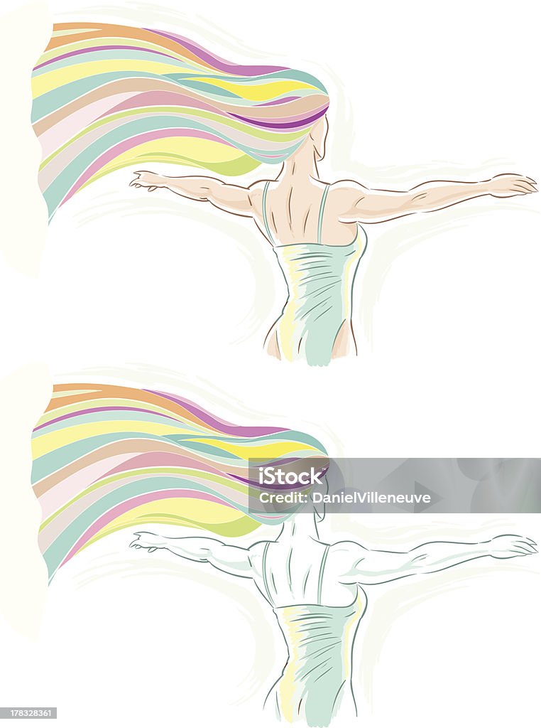 Ballerino di arcobaleno - arte vettoriale royalty-free di Adulto