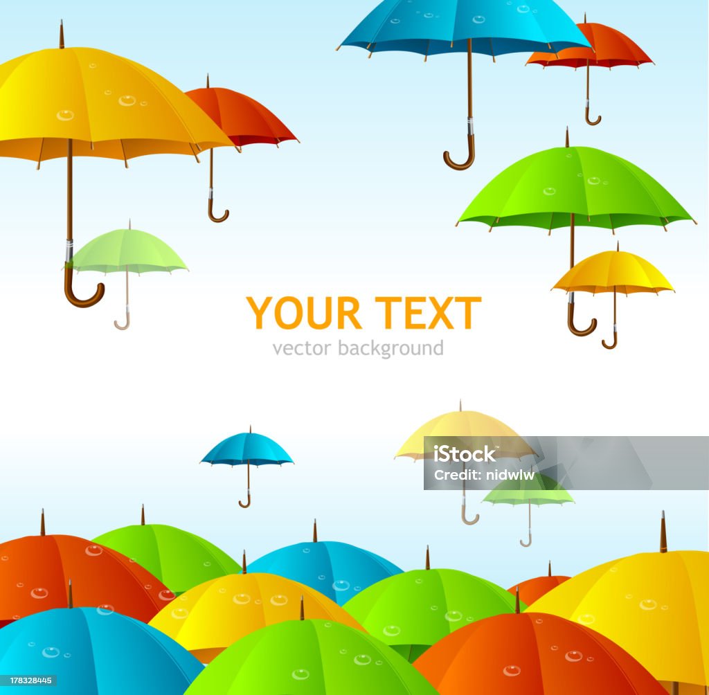 Coloridos paraguas de conexión - arte vectorial de Paraguas libre de derechos