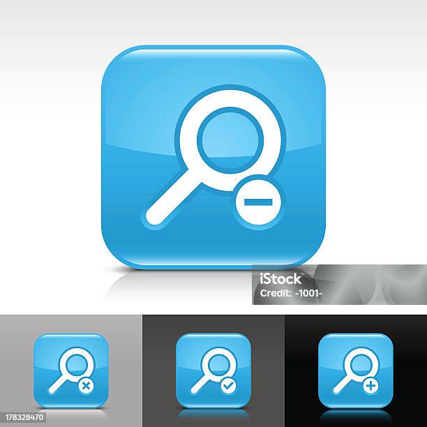 Lupesymbol Blau Glänzend Abgerundete Web Button Stock Vektor Art und mehr Bilder von Additionstaste - Additionstaste, Analysieren, Bedienungsknopf