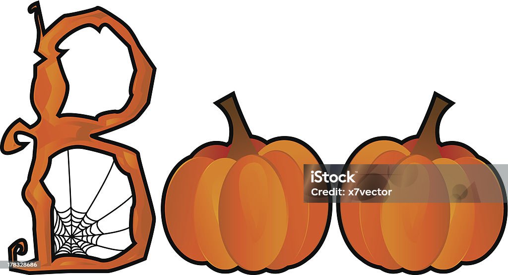 Halloween Boo tekst - Grafika wektorowa royalty-free (Czarny kolor)