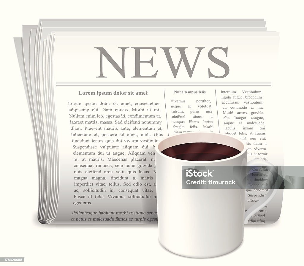 Un journal et une tasse de café. - clipart vectoriel de Affaires libre de droits