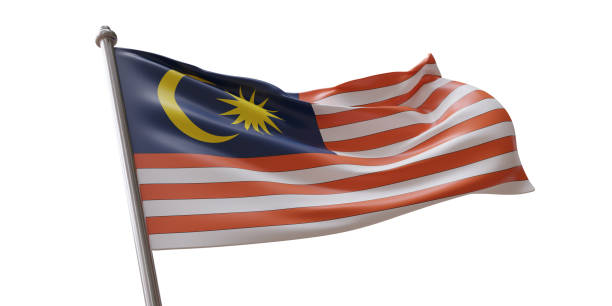 istock Malaysia flag waving isolated on white transparent background 1783287192