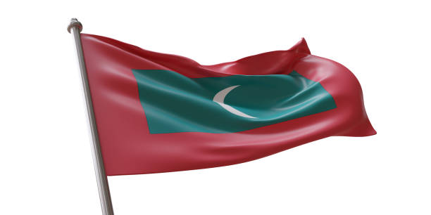 istock Maldives flag waving isolated on white transparent background 1783287199