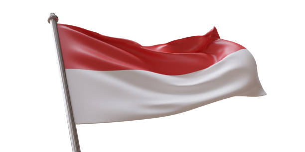 istock Monaco flag waving isolated on white transparent background 1783287713