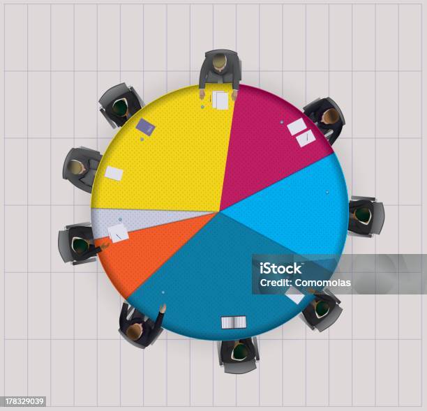 Pie Graphic Board Meeting Stock Vektor Art und mehr Bilder von Budget - Budget, Oben, Vorstandsetage