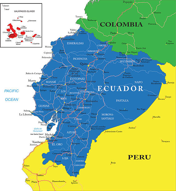 4 200 Ecuador Map Stock Photos Pictures Royalty Free Images IStock Colorful Map Of Western South America Focusing On Ecuador 