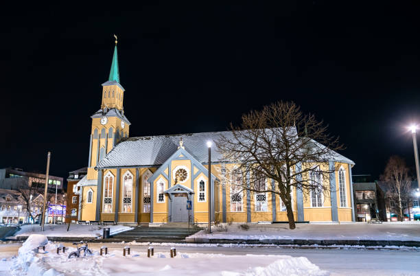 Tromso Cathedral in Norway in winter