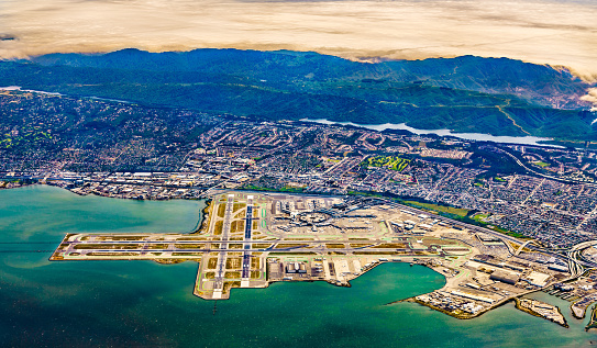 Aerial view of the yacht parking