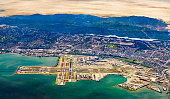 Aerial view of San Francisco International Airport in California