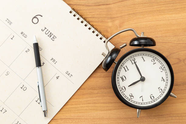 istock A calendar and an alarm clock on the desk. 1783337000