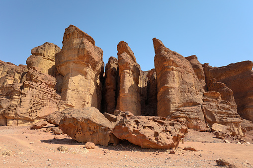 King Solomon's Pillars in Timna Valley national park, Israel.