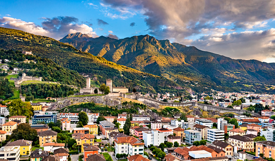 Bellinzona with its castles in Switzerland