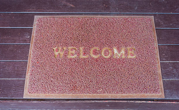 istock Used welcome carpet on the floor 178334930