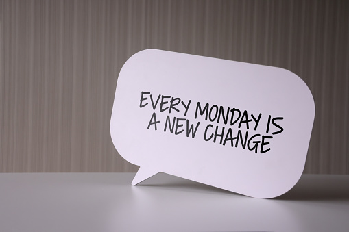 Motivational Quote Every Monday Is A New Change On Speech Bubble