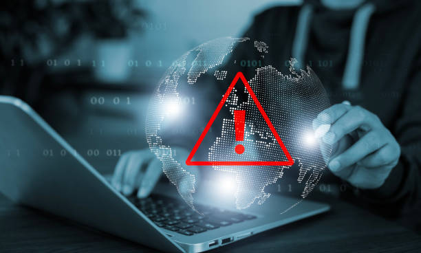 istock Email concept with laptop spam and virus computer monitor internet security concept, businessman reading electronic mail with a laptop. Spam, junk and e-marketing on screen, Spam Email Pop-up Warning. 1783354994