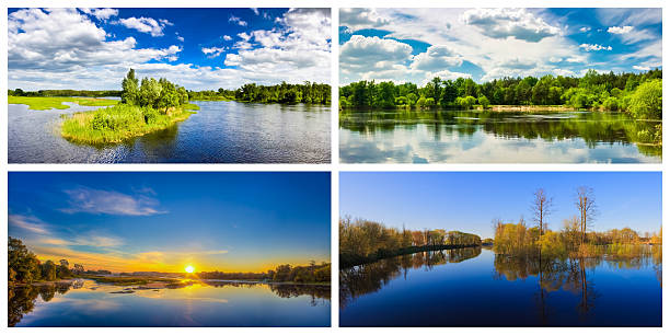 istock Summer Forest River With Reflection Of The Coast. 178336894