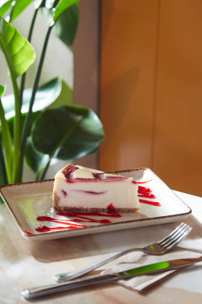 Raspberry Cheesecake On The Table