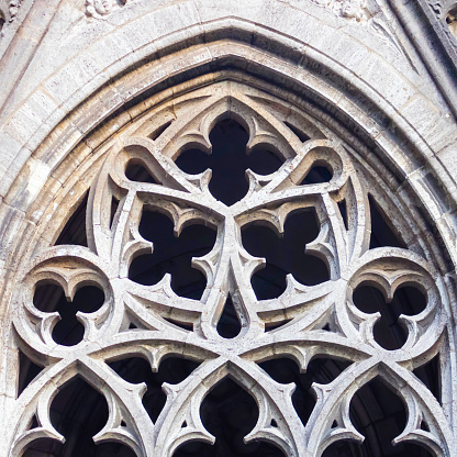 Details of a open window in the Dom cathedral of Utrecht, the Netherlands