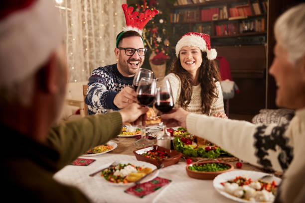 istock Celebratory toast during Christmas dinner! 1783397325