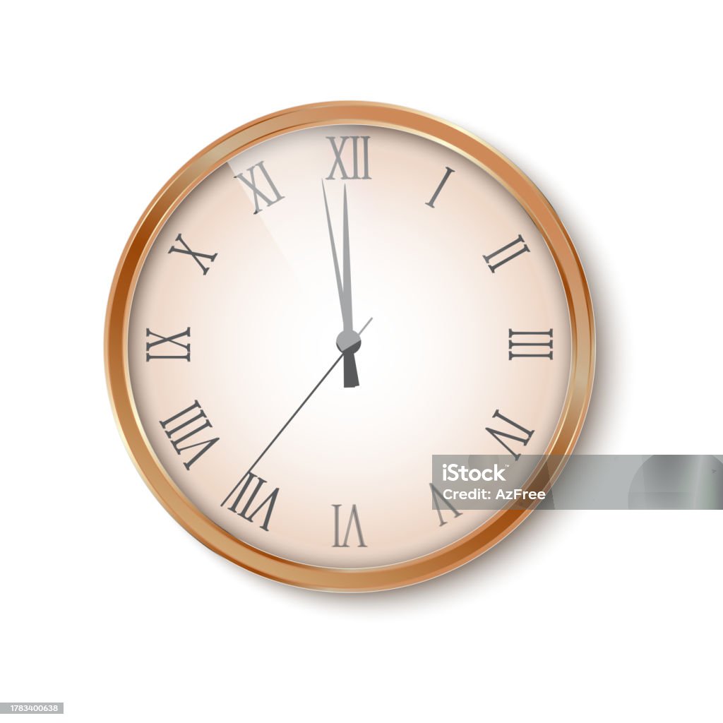 Classical Watch Graphical Realistic Realistic Classical Watch With White Dial And Black Roman ...