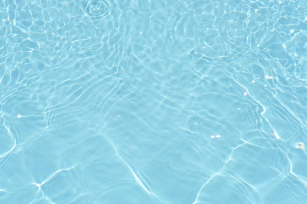 istock Defocus blurred transparent blue colored clear calm water surface texture with splashes reflection. Trendy abstract nature background. Water waves in sunlight with copy space. Blue watercolor shine. 1783415282