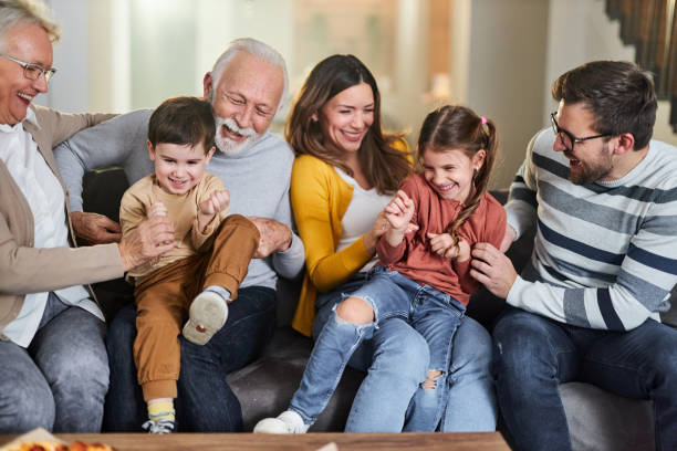 istock Playful extended family having fun at home. 1783418150