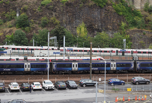 Edinburgh, UK - September 15, 2023: Edinburgh Waverley railway station