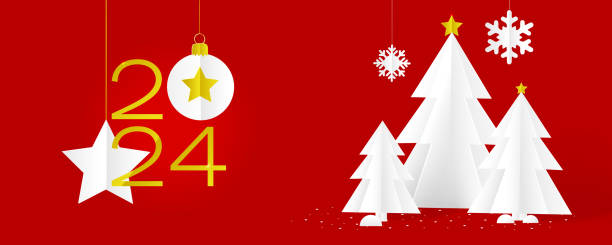 istock New Year greeting banner, illustration of paper cut 1783443080