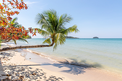 Beautiful tropical beach, Kai Bae Beach, Koh Chang island, Thailand.